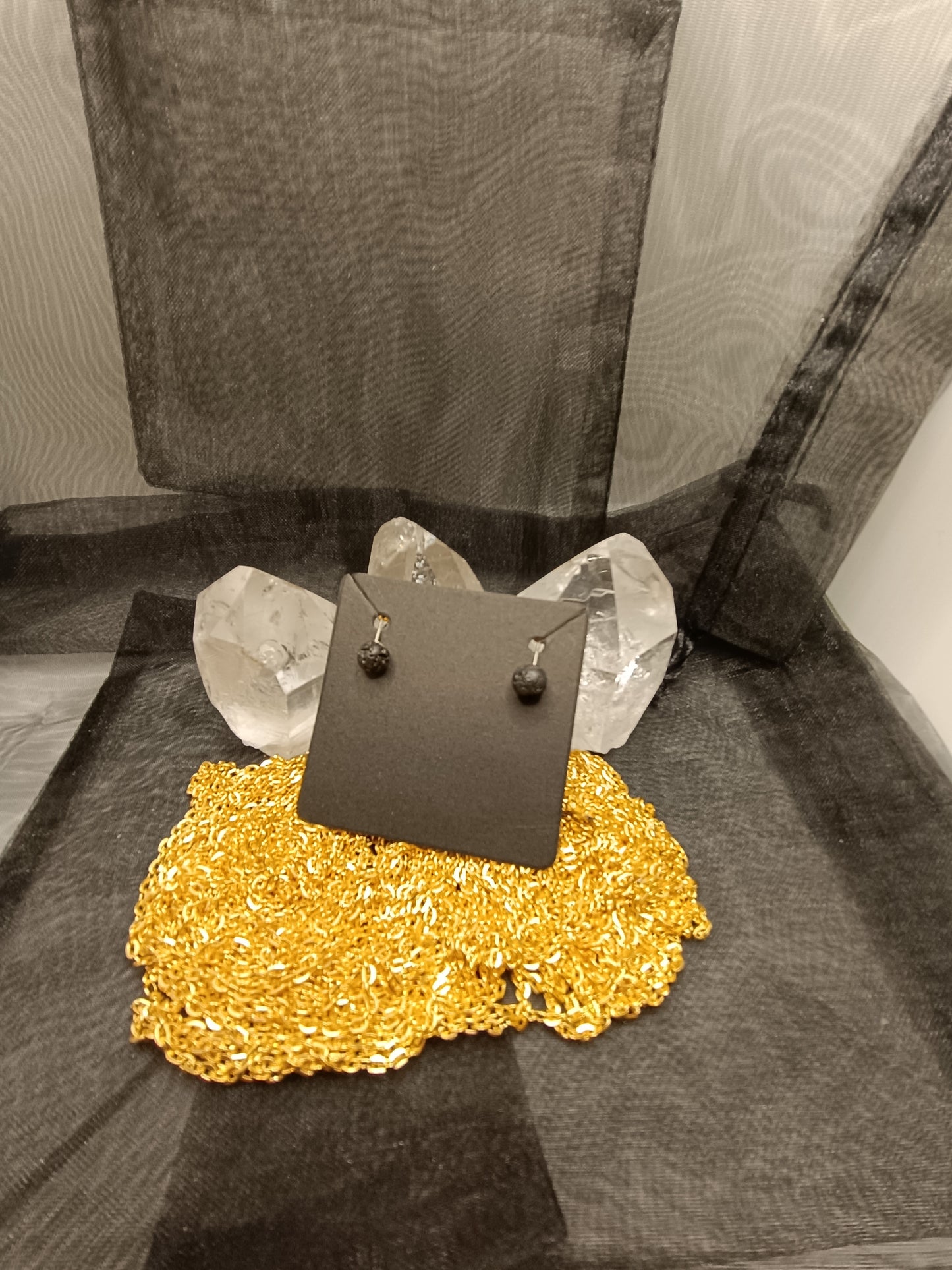 Orecchini Roccia di Lava e Argento 925