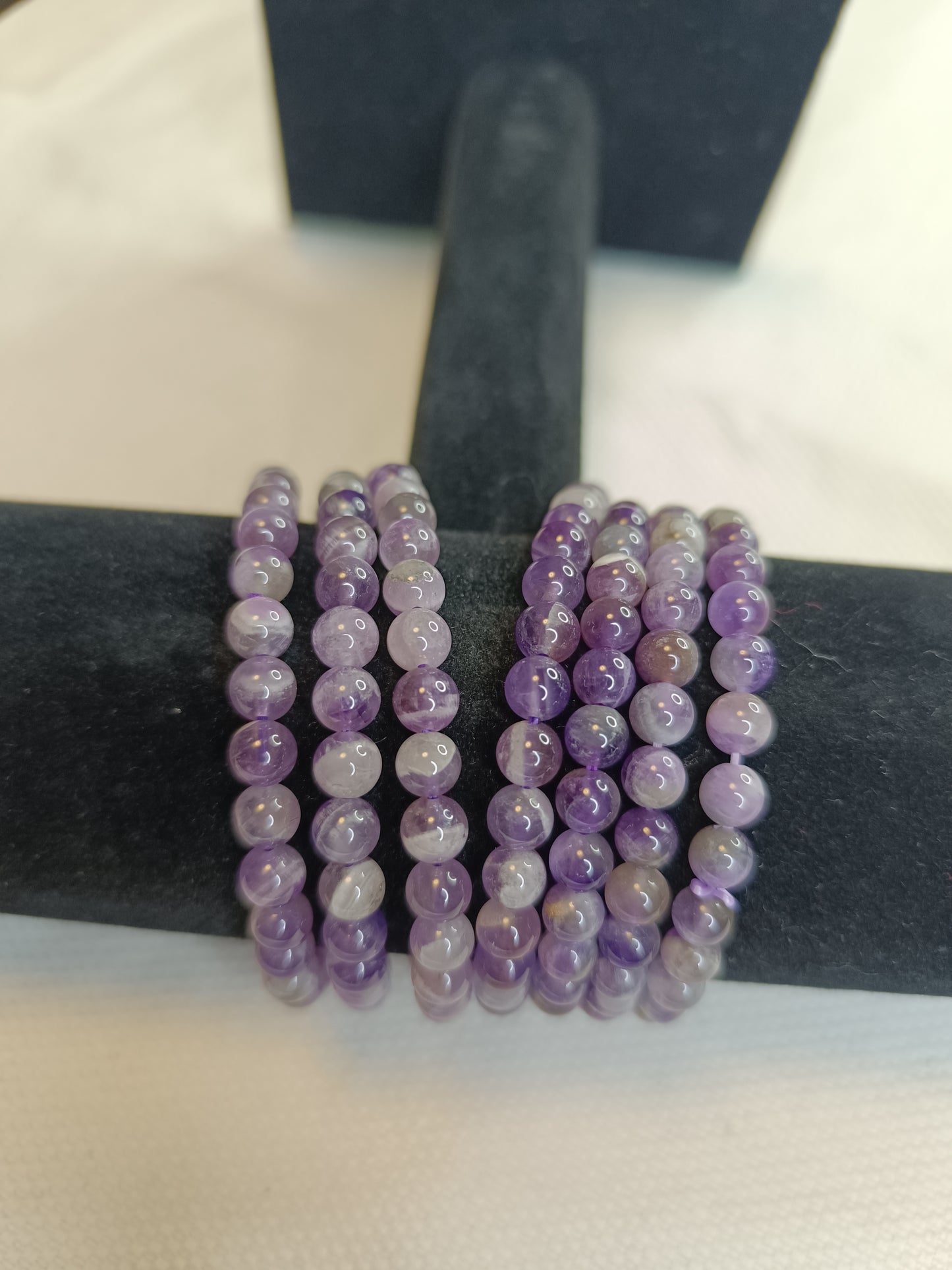 Bracciale in Perle di Ametista - 6 mm