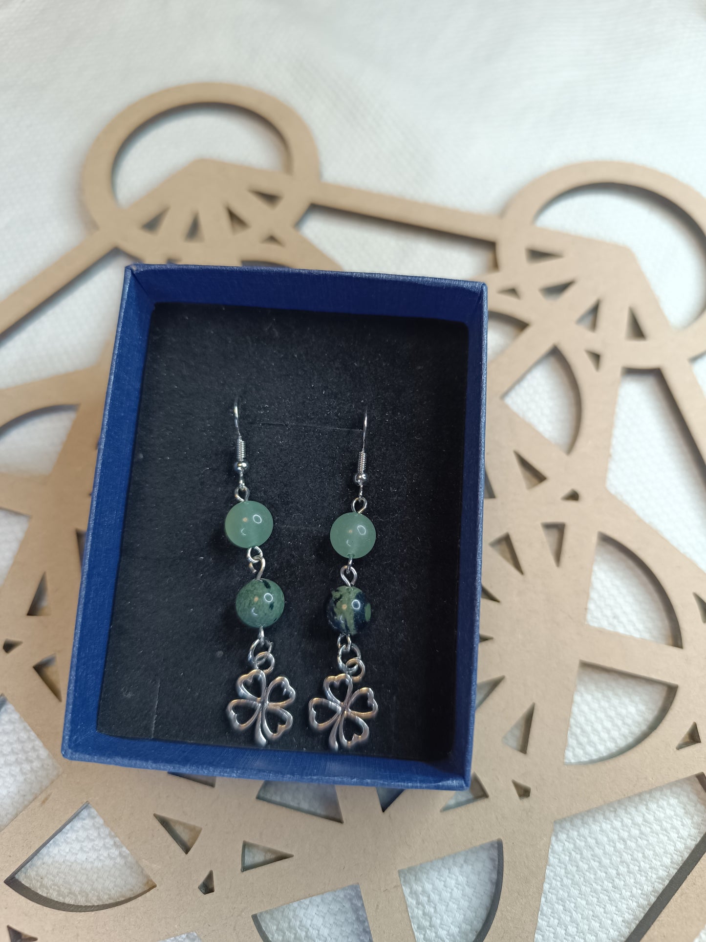 Orecchini in Diaspro Kambaba e Avventurina Verde