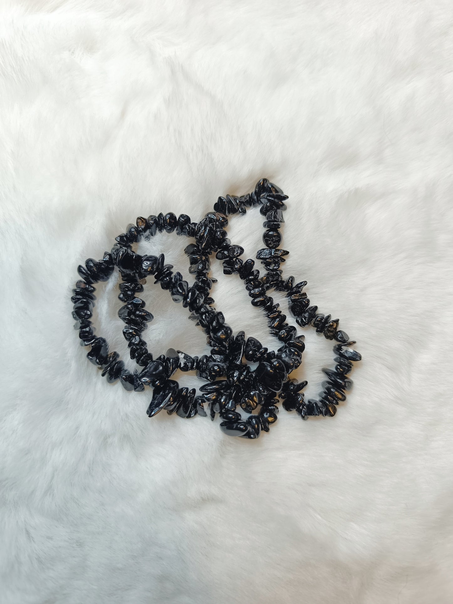 Bracciale con Chips di Tormalina Nera