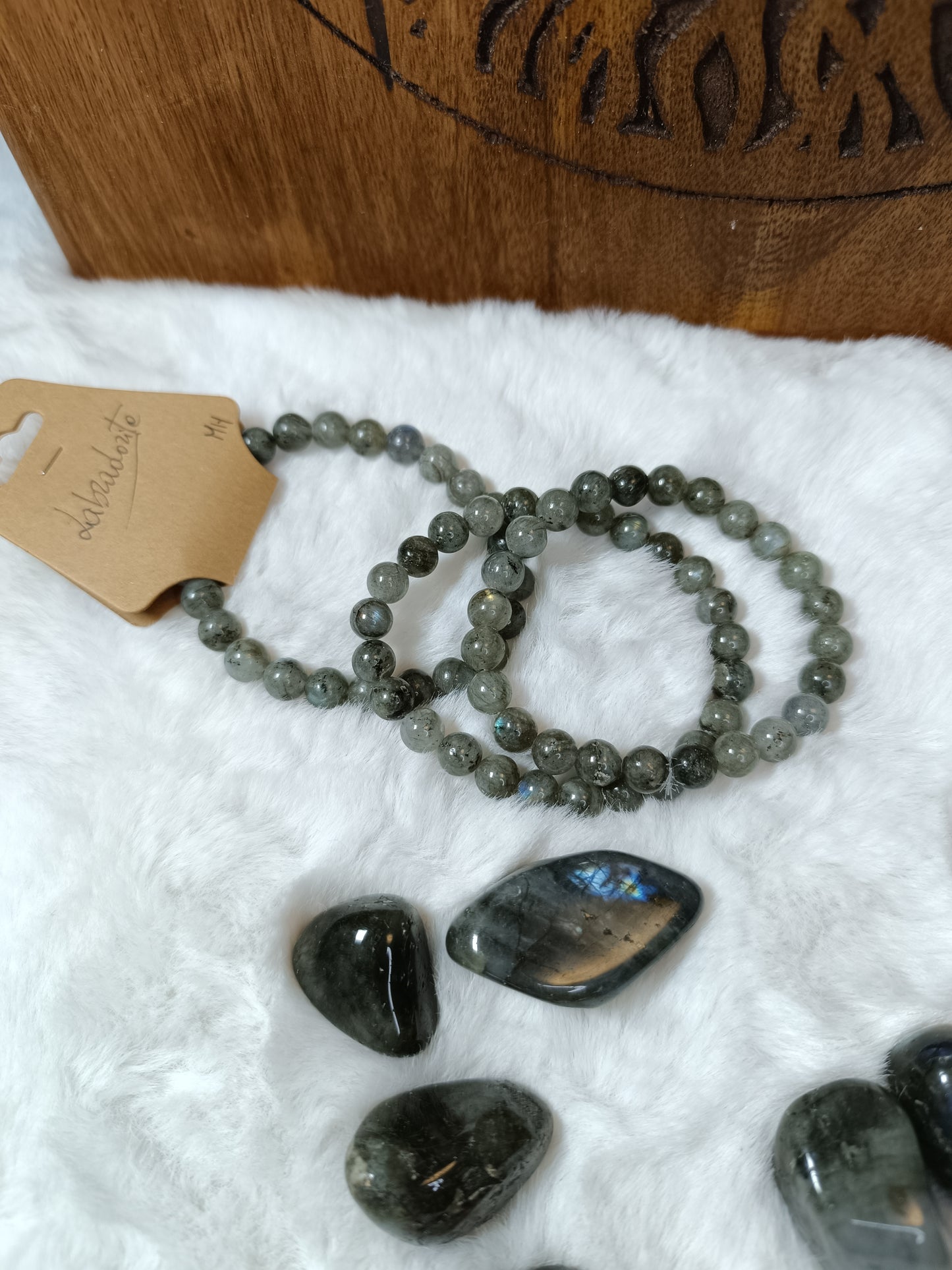 Bracciale in Perle di Labradorite - 8 mm