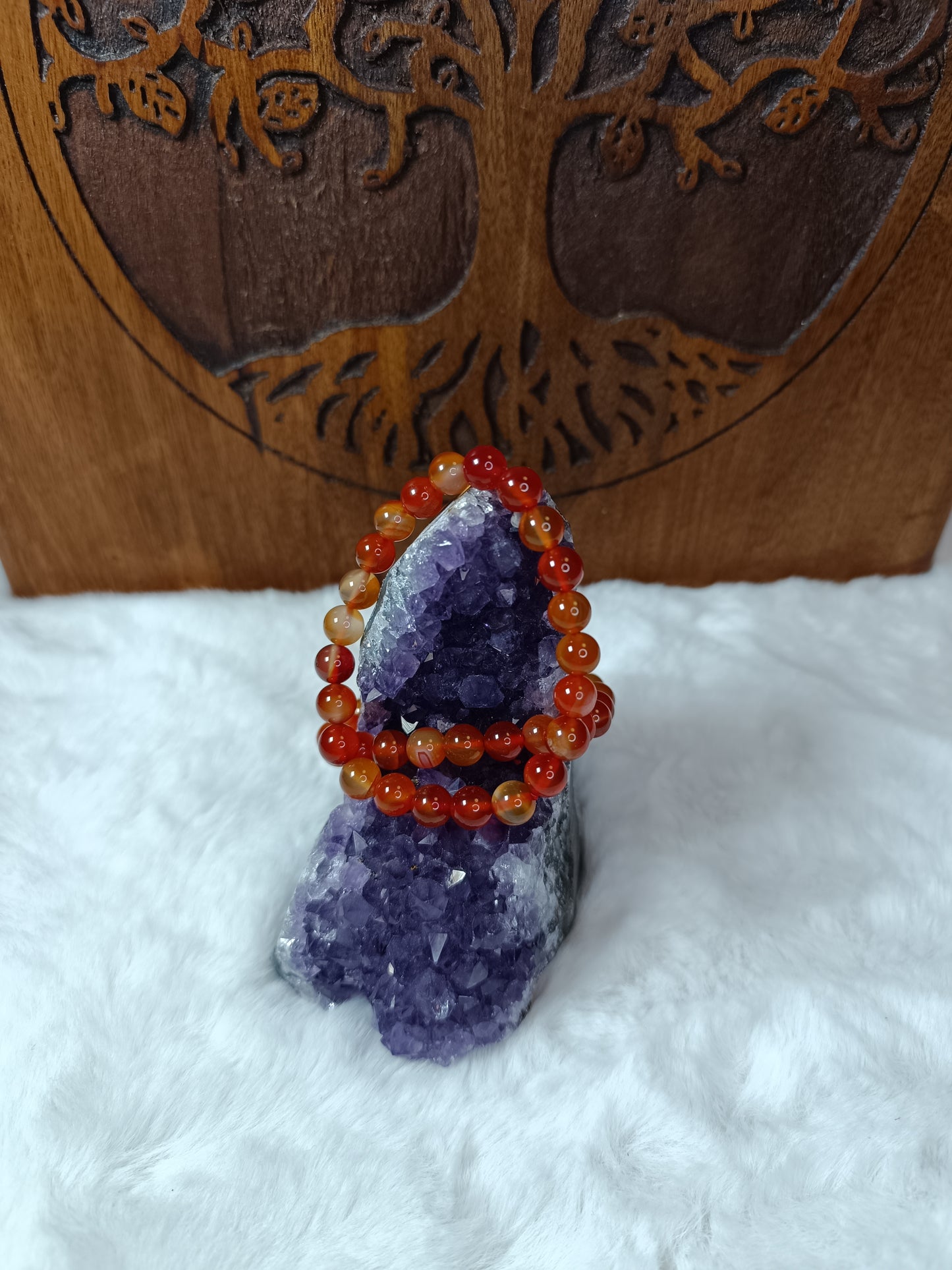 Bracciale in Perle di Corniola - 8 mm