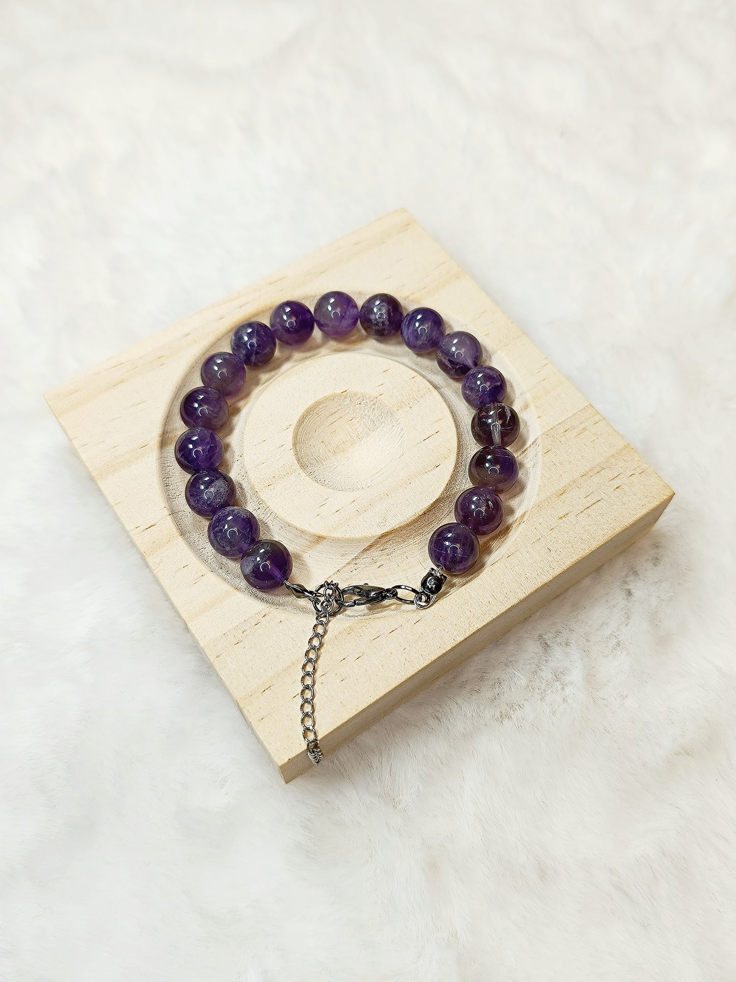 Bracciale in Perle di Ametista - 10 mm