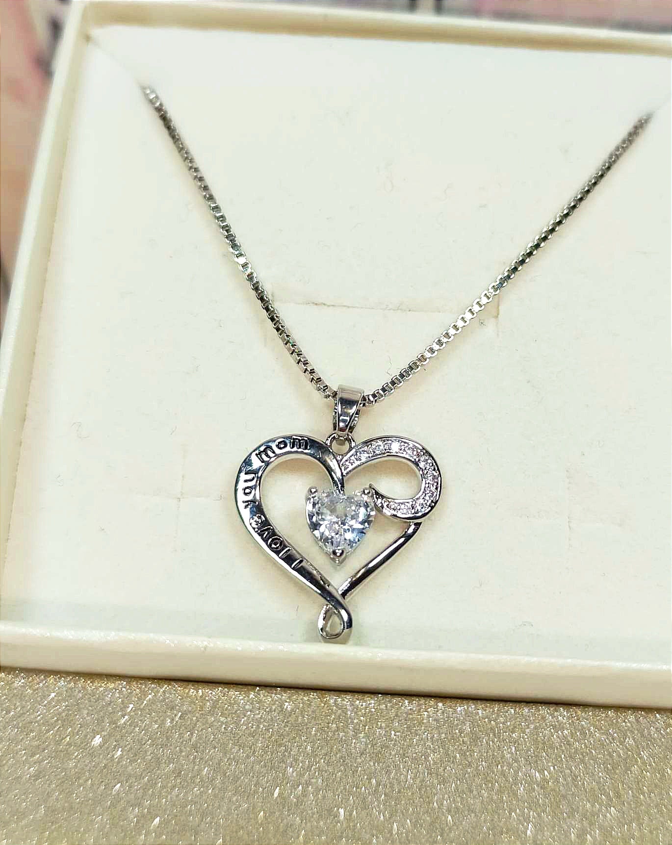 Ciondolo Cuore "I Love You Mom"