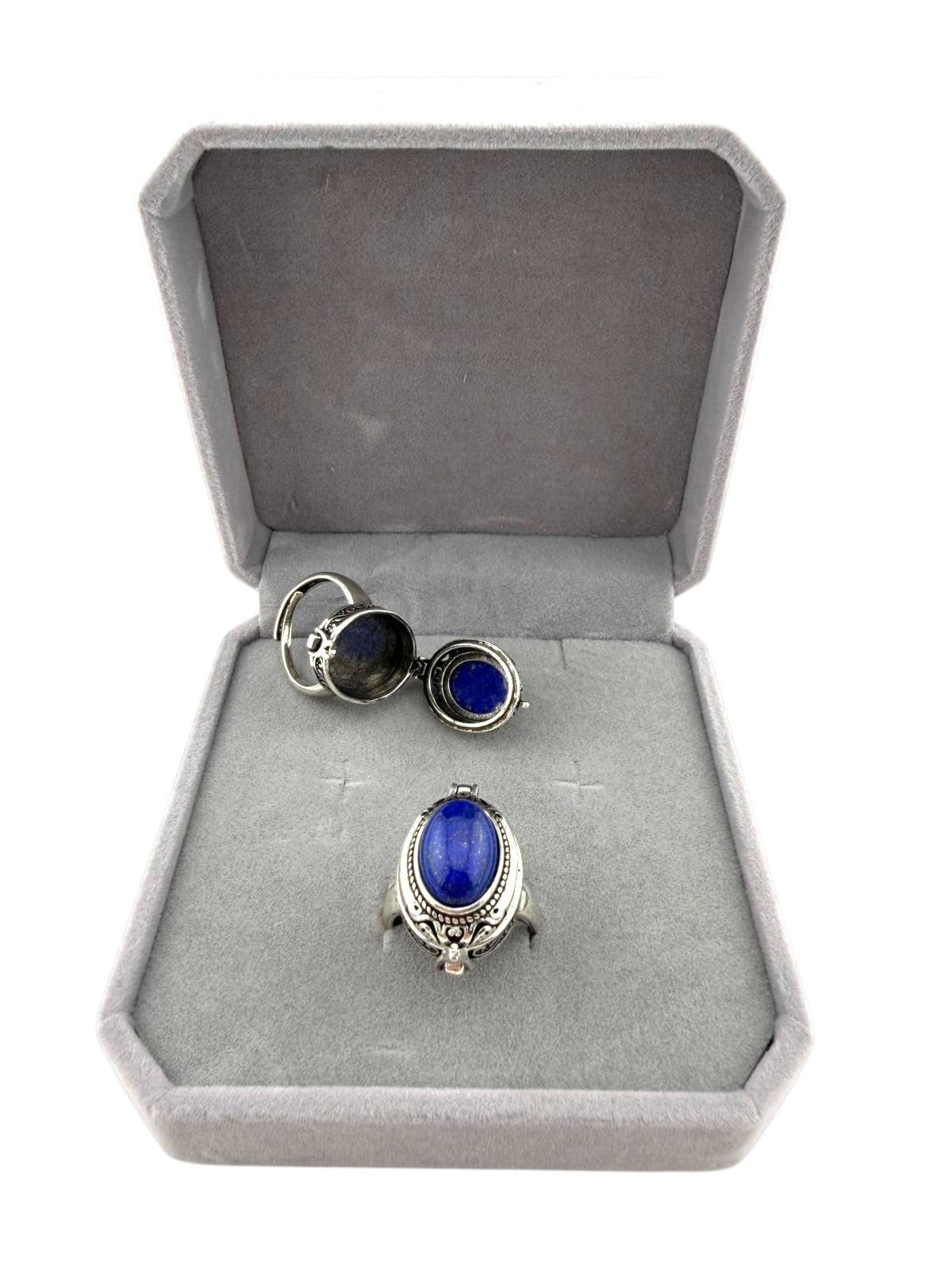 Anello lapislazzuli con contenitore