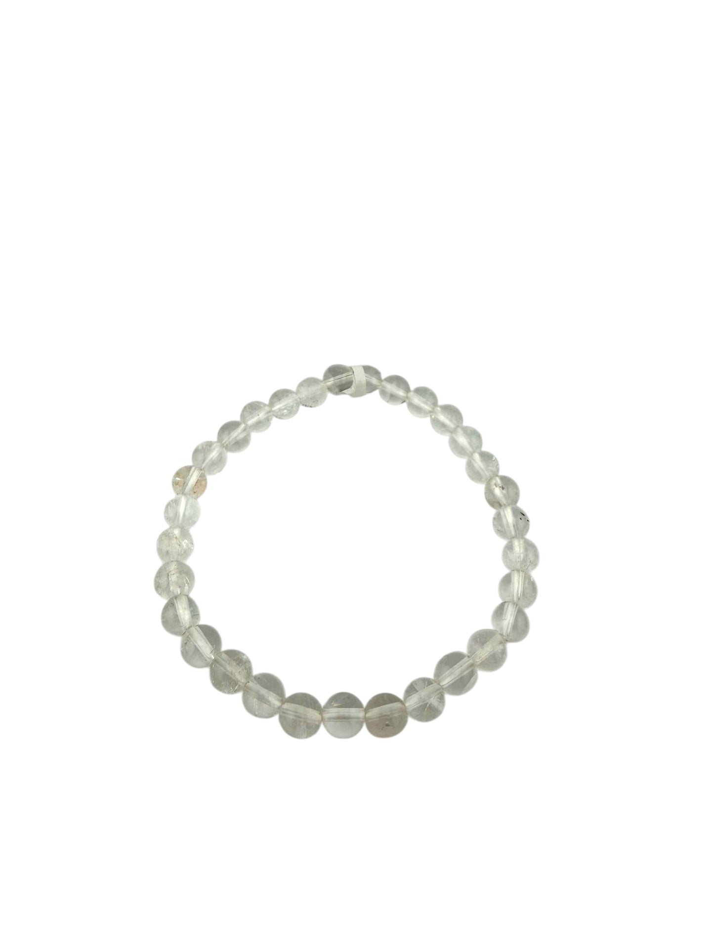 braccialetto di cristallo di rocca perle 6mm