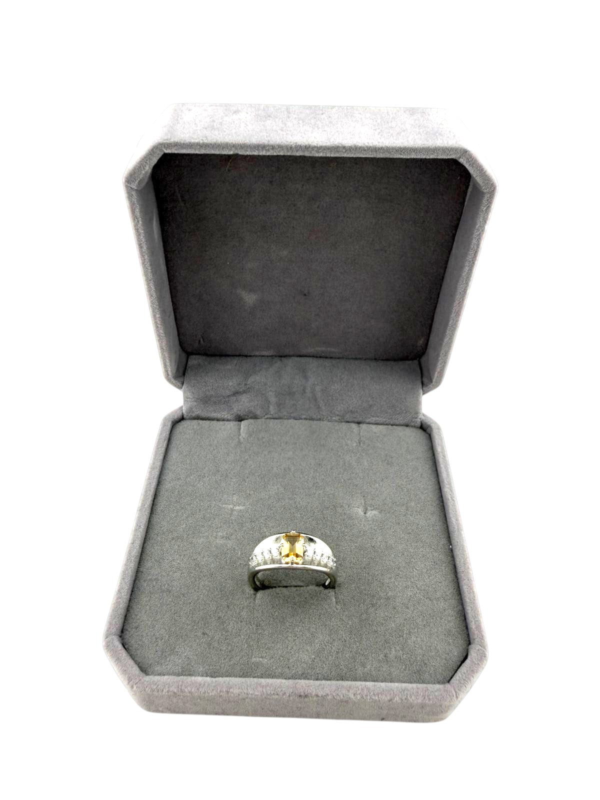 Anello fascia quarzo citrino