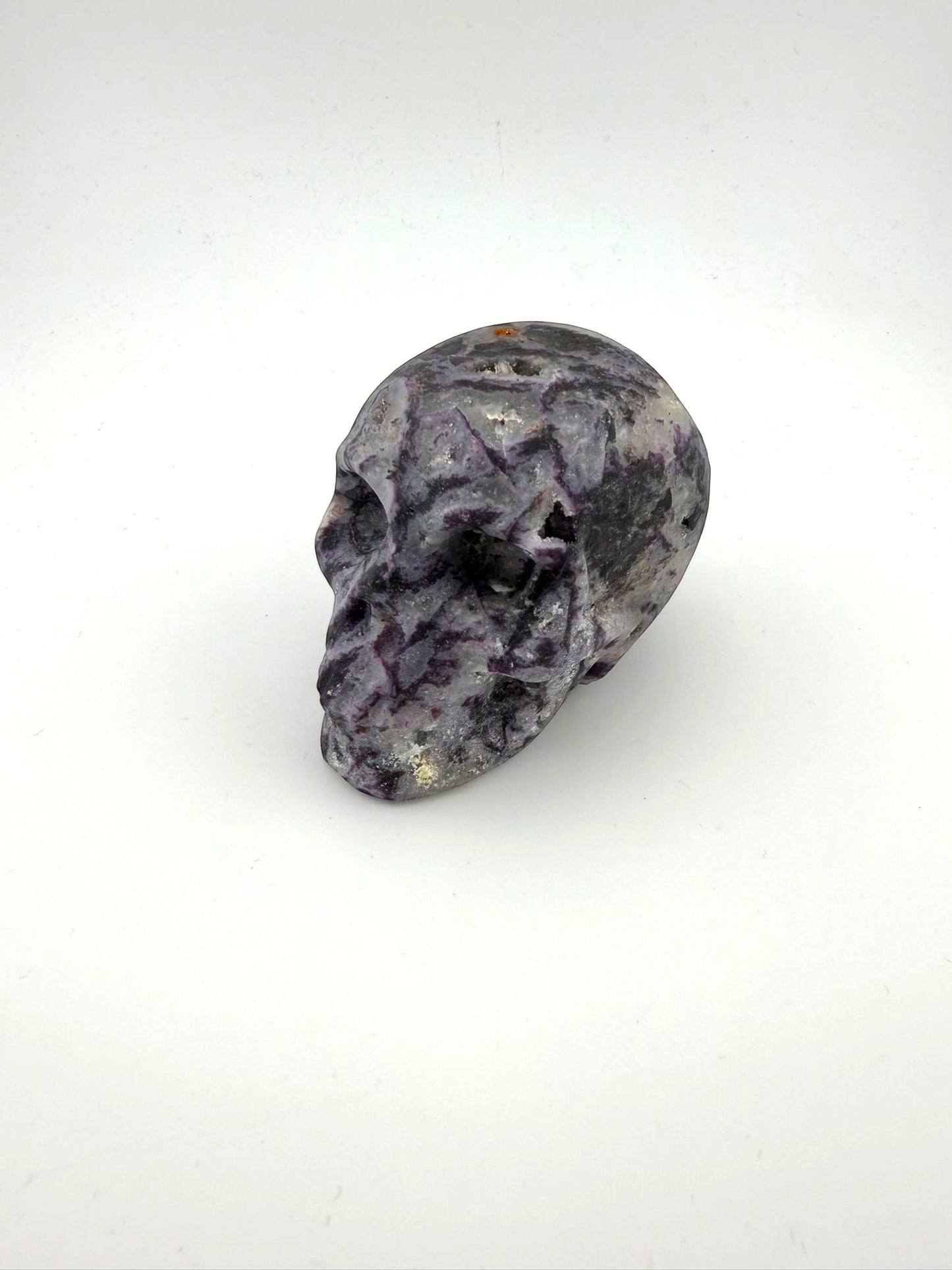 Teschio sfalerite con fluorite viola