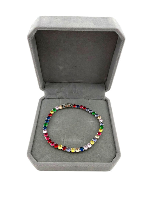 Tennis cubic zirconia placcato argento