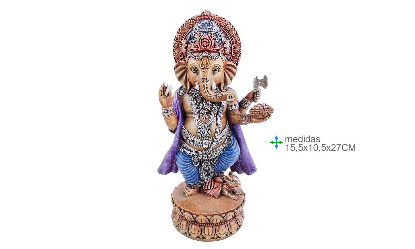 Statua di Ganesh in resina, 15,5 x 10,5 x 27 cm
