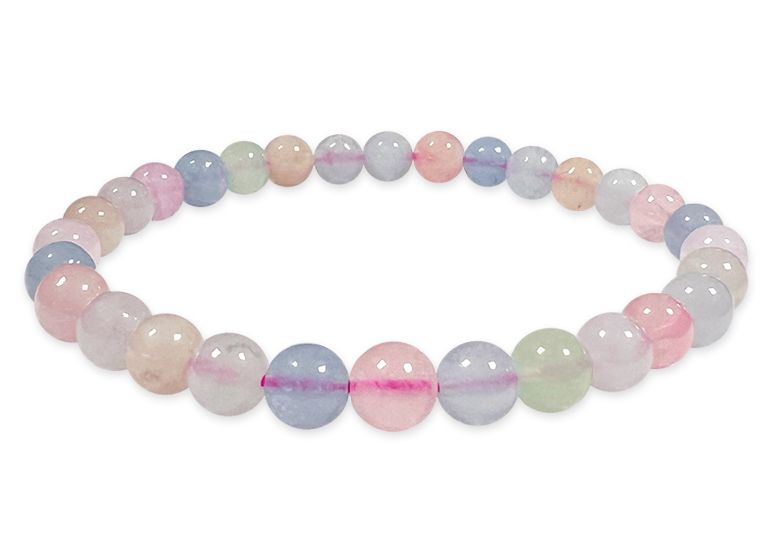 Bracciale Morganite e perle di 6-7mm