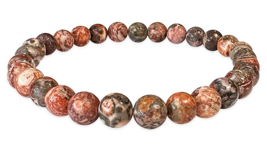 Bracciale in Diaspro Leopardo perle 6-7mm
