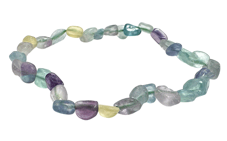 Bracciale in Fluorite multicolore Pietre burattate