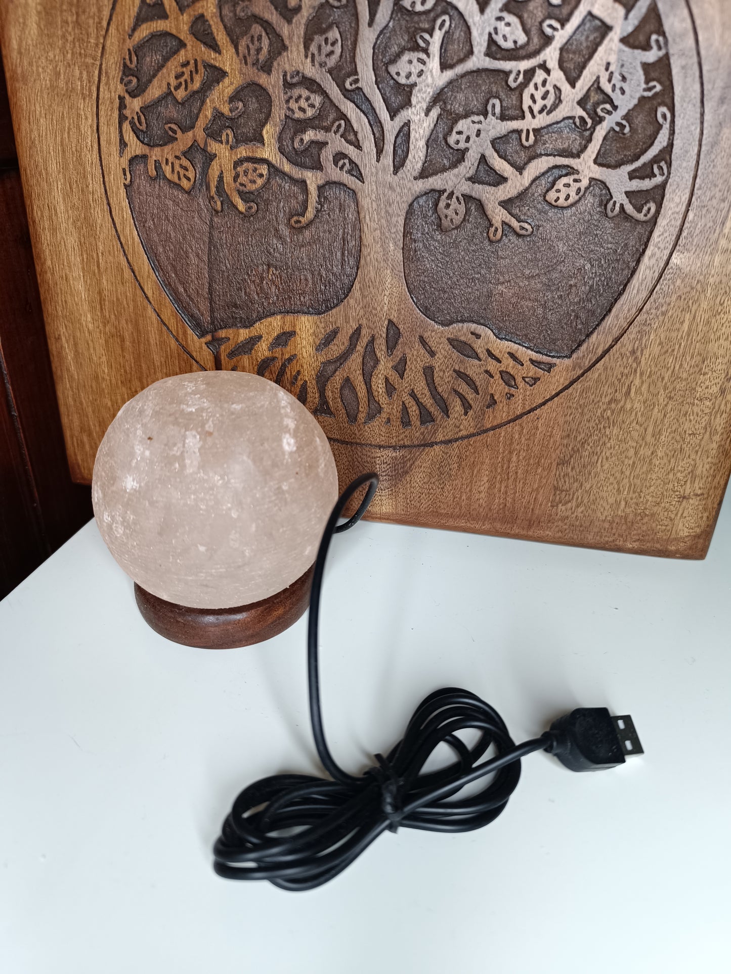 Lampada di sale himalayano USB