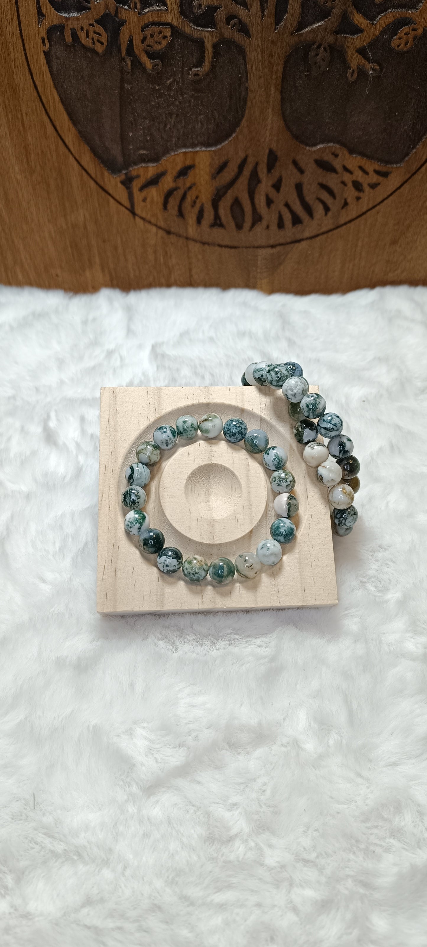 Bracciale in Perle di Agata Albero - 8 e 10 mm