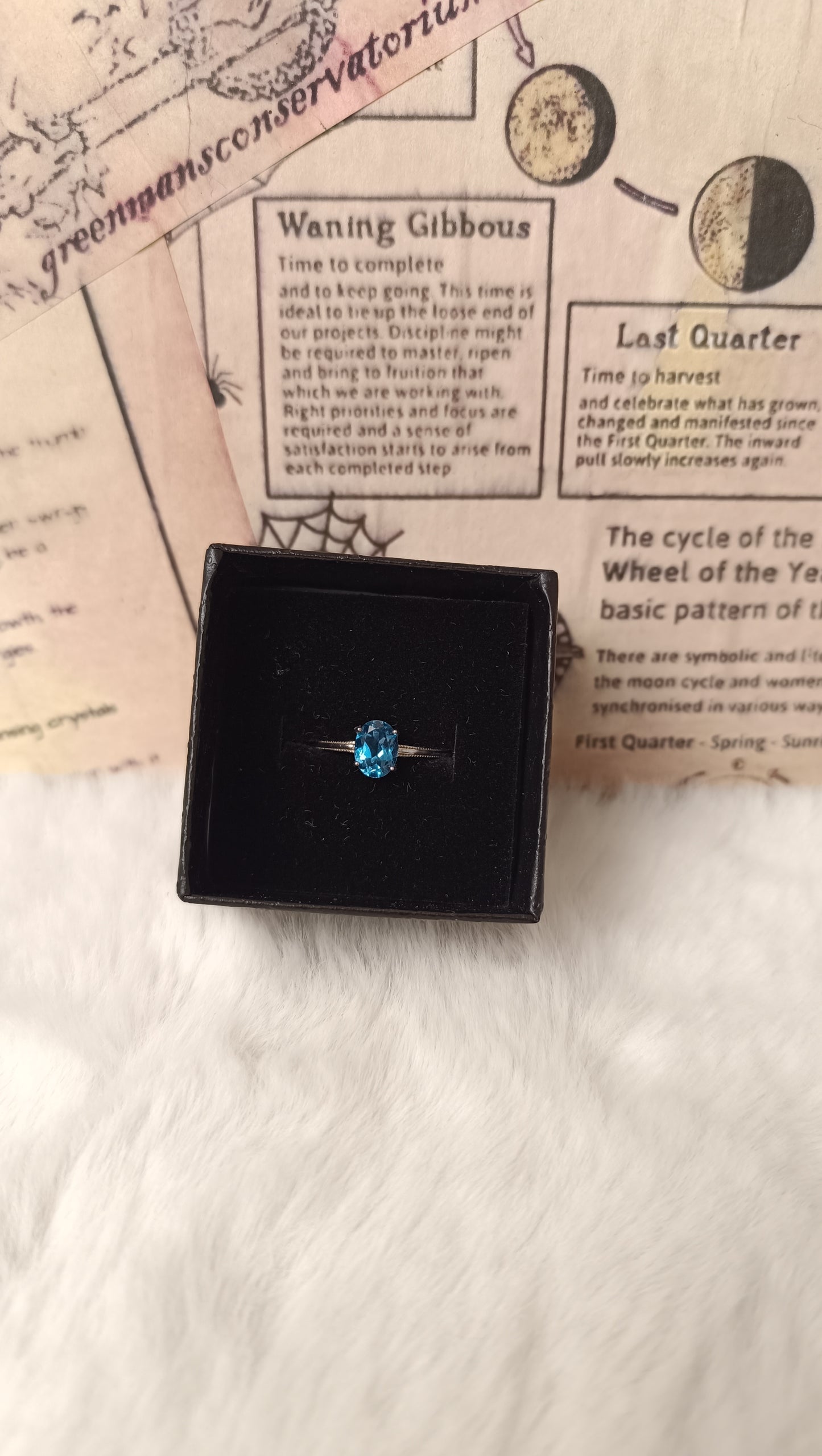 Anello in Argento 925 con Topazio Blu London