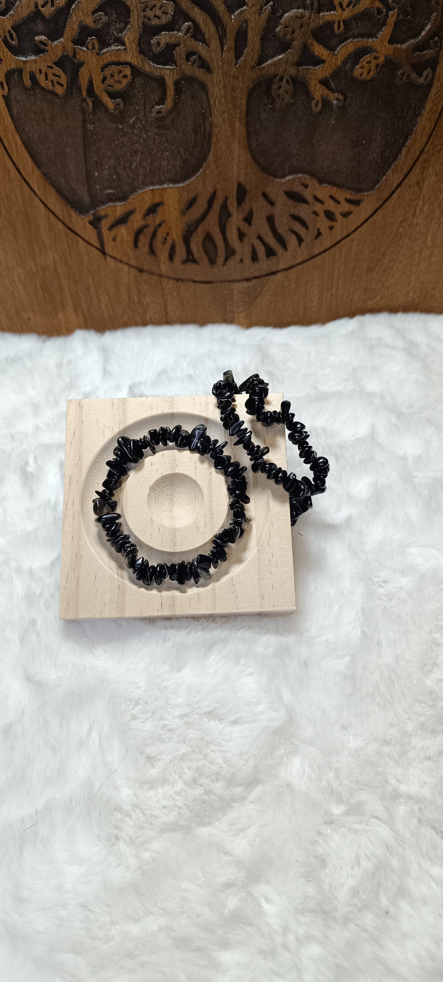 Bracciale con Chips di Ossidiana Nera