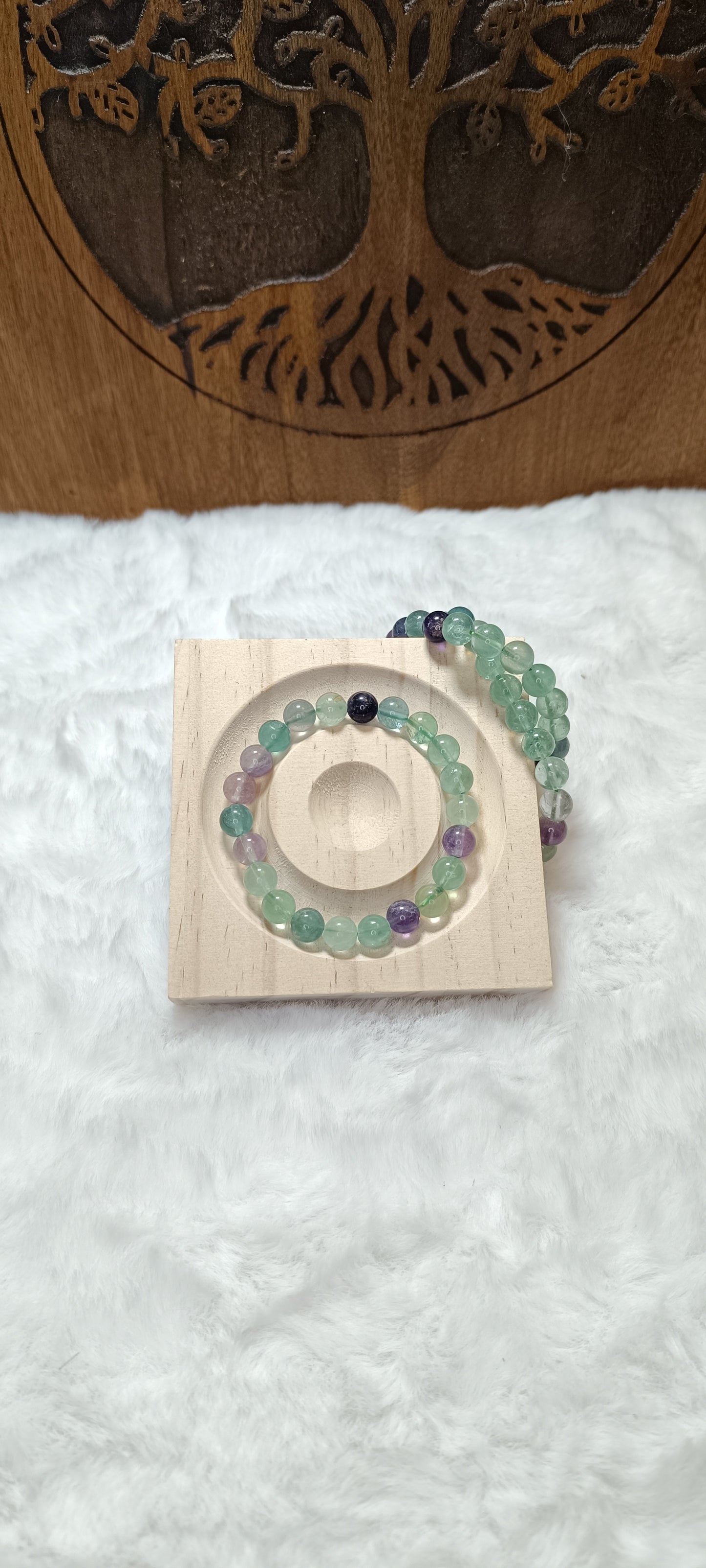 Bracciale in Perle di Fluorite Multicolor - 8 mm