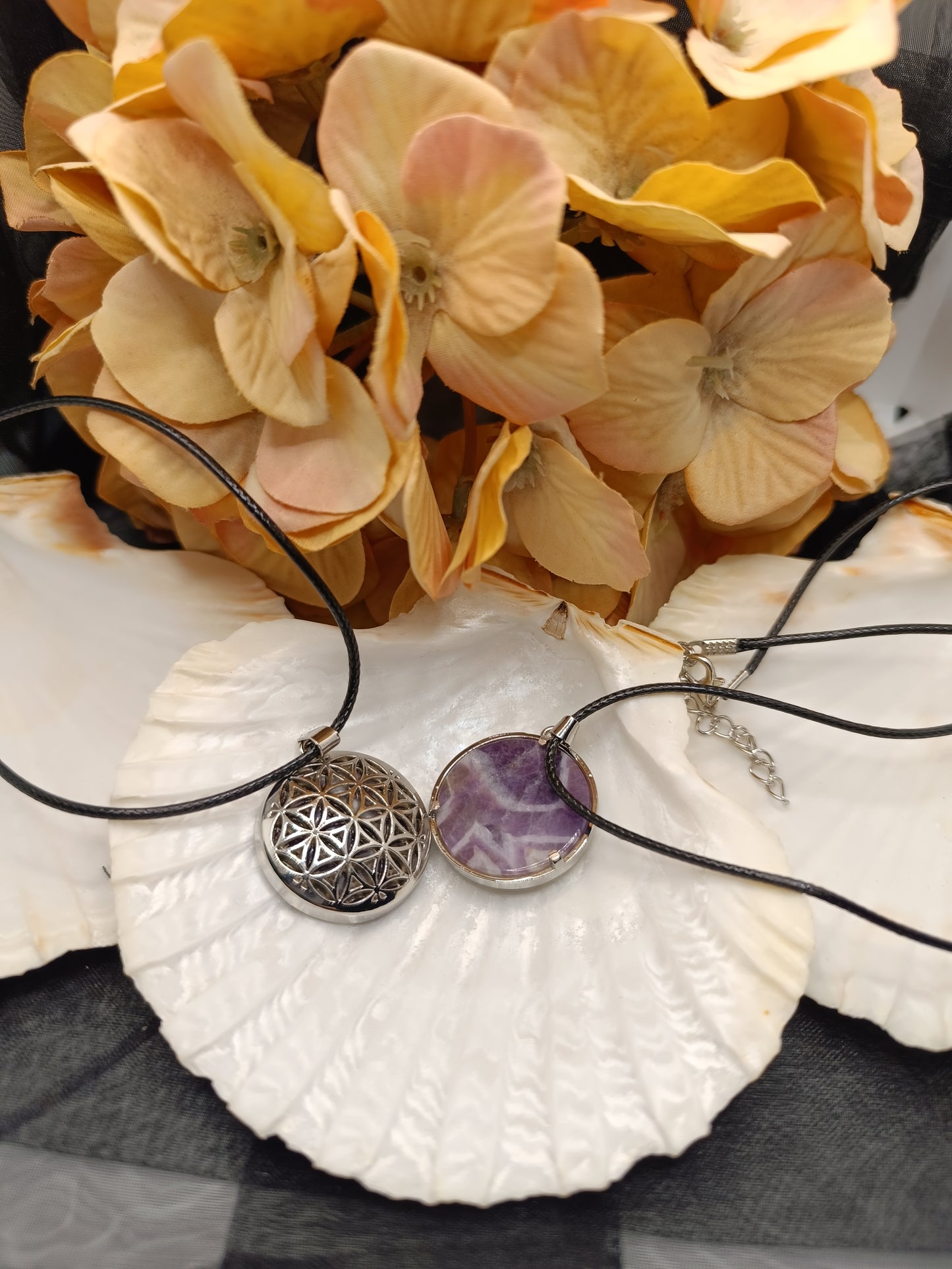 Ciondolo Fiore della Vita con Ametista