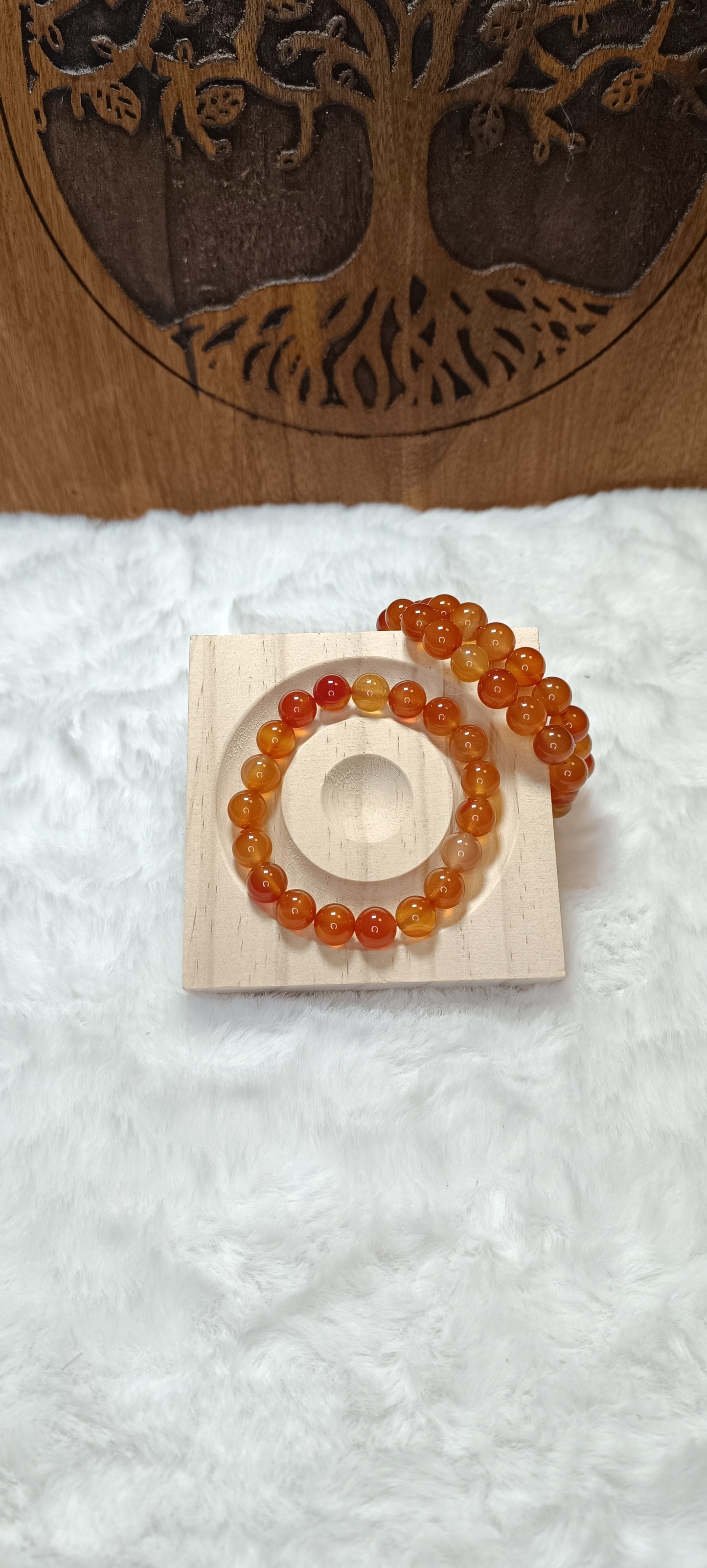 Bracciale in Perle di Corniola - 10 mm