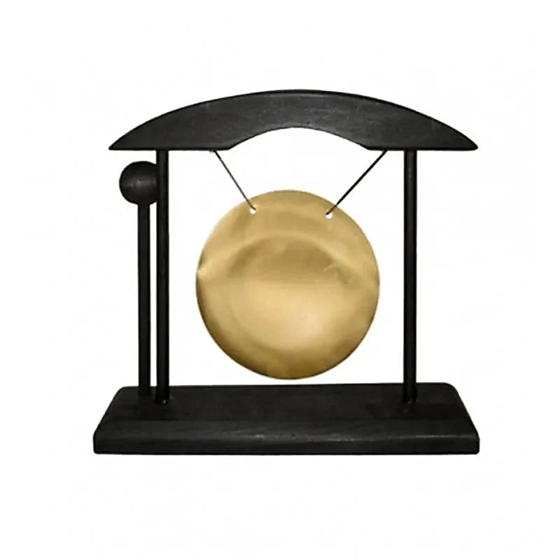 Gong dorato con cornice nera