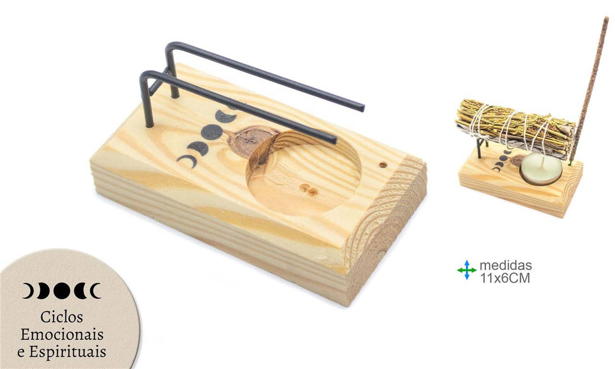 Bruciatore di legno luna 11x6 cm