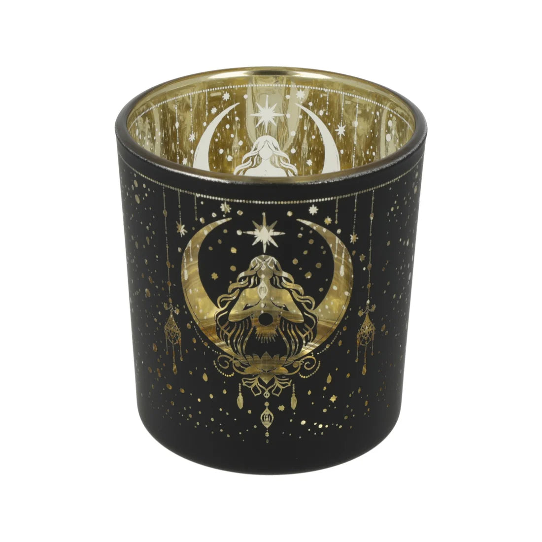 Portacandele smerigliato metallico Dea M