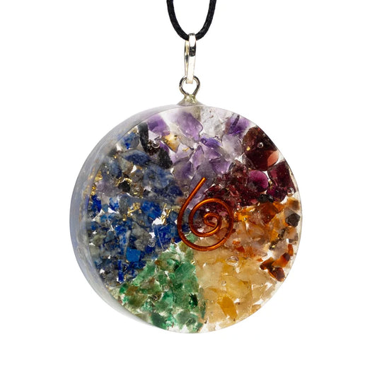 Ciondolo orgonite chakra rotondo