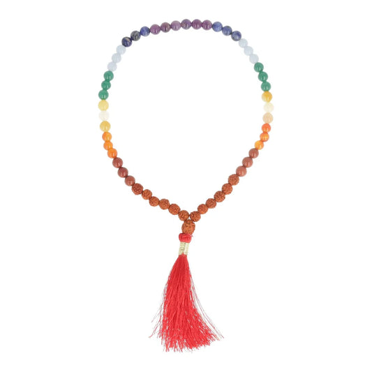 Mala da Viaggio 54 grani rudraska con pietre chakra