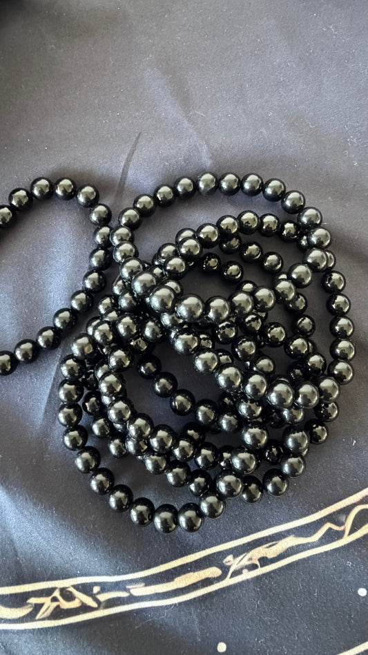 Bracciale ossidiana perle 8 mm