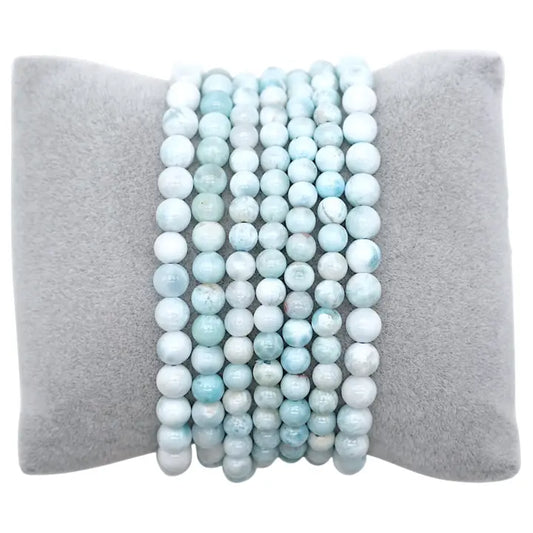 Bracciale Larimar naturale dalla Repubblica Dominicana | 4 mm