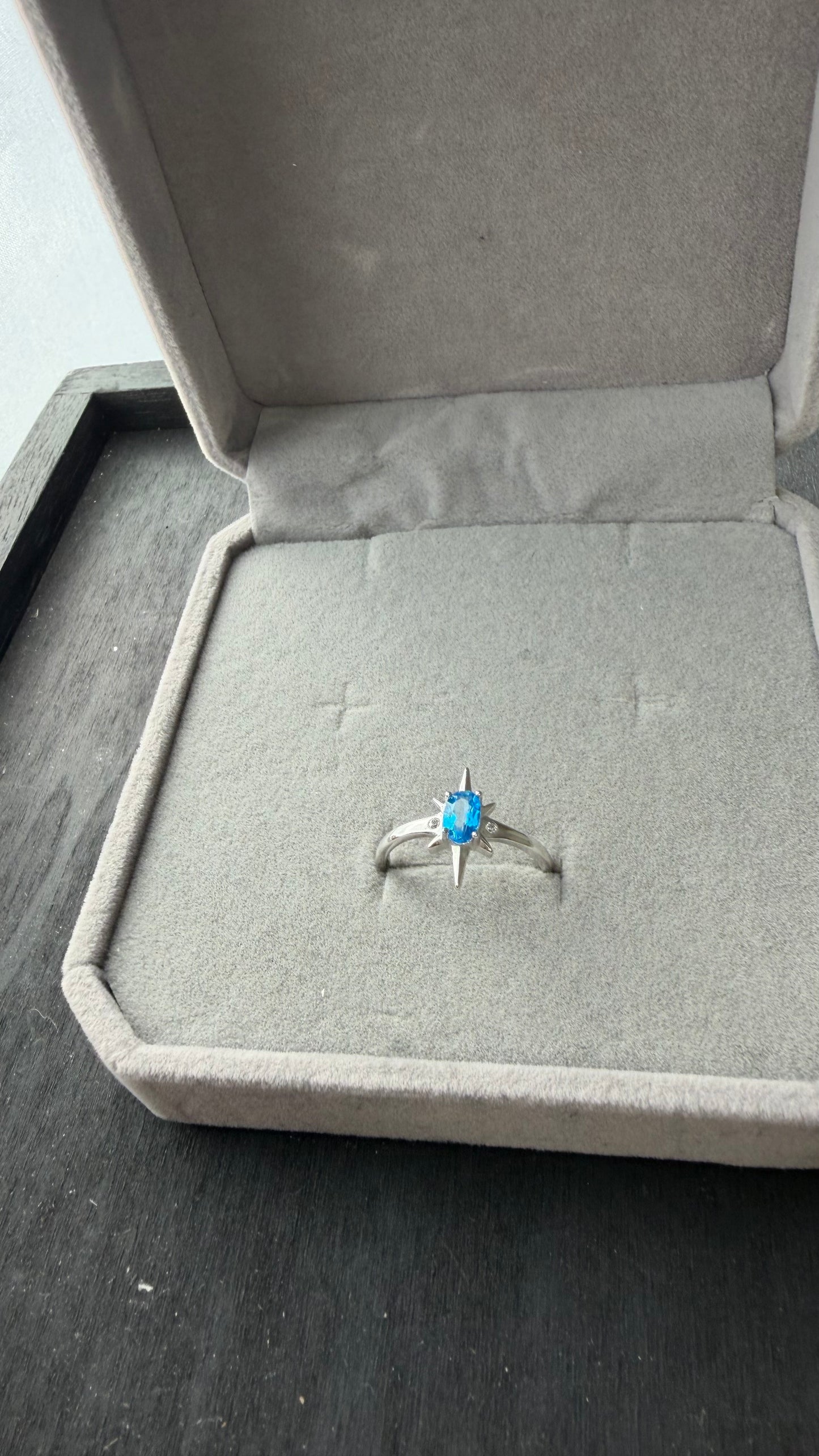 Anello arg. 925 topazio blue London