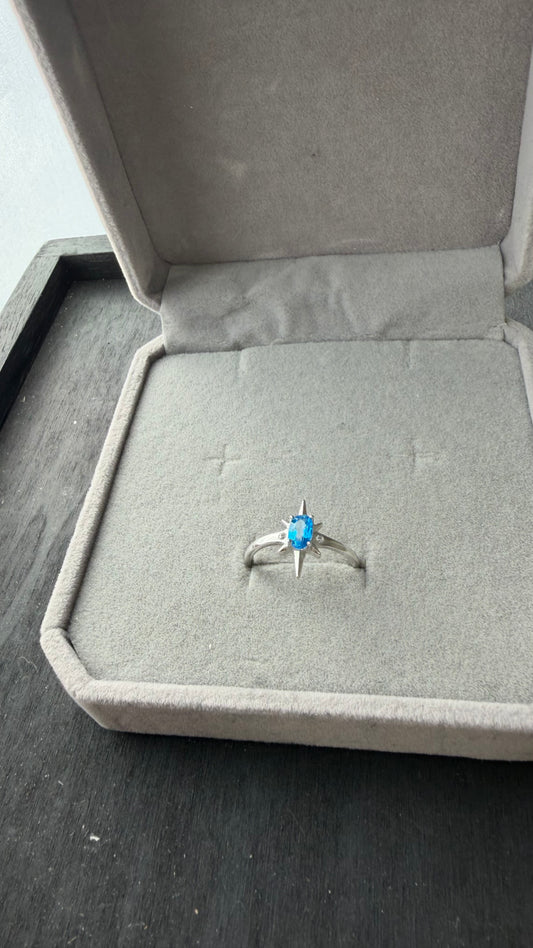 Anello arg. 925 topazio blue London