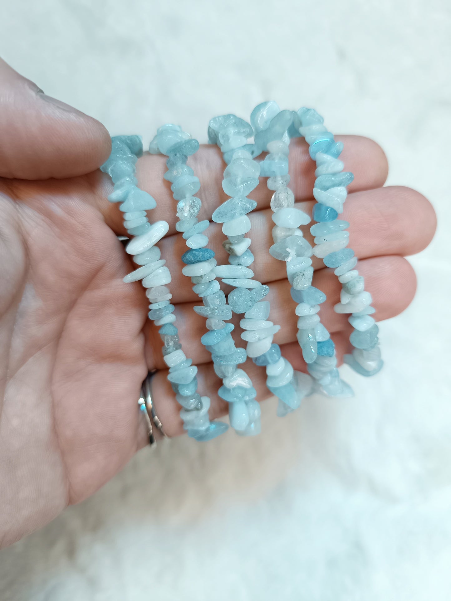 Bracciale con Chips di Acquamarina