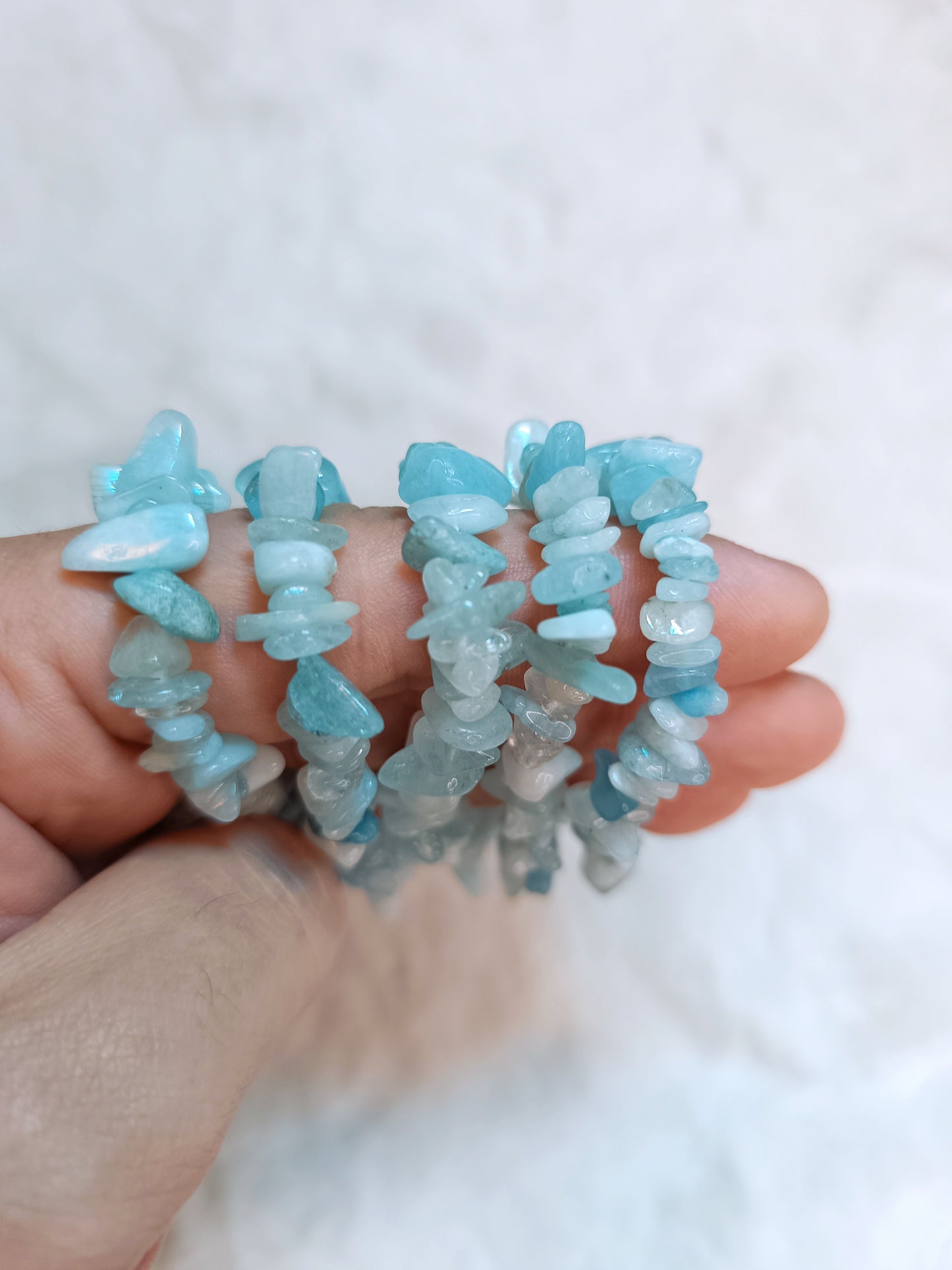 Bracciale con Chips di Acquamarina