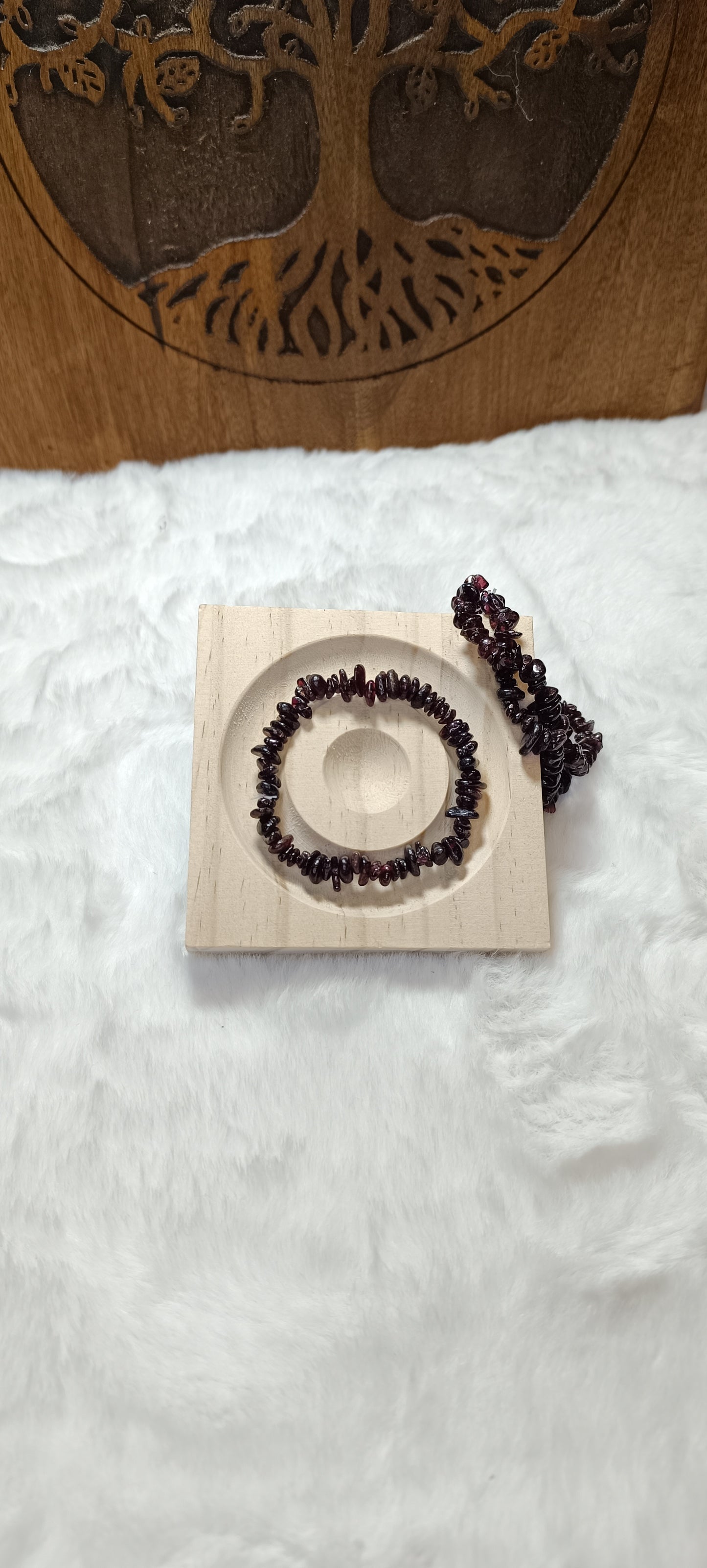 Bracciale con Chips di Granato Rosso