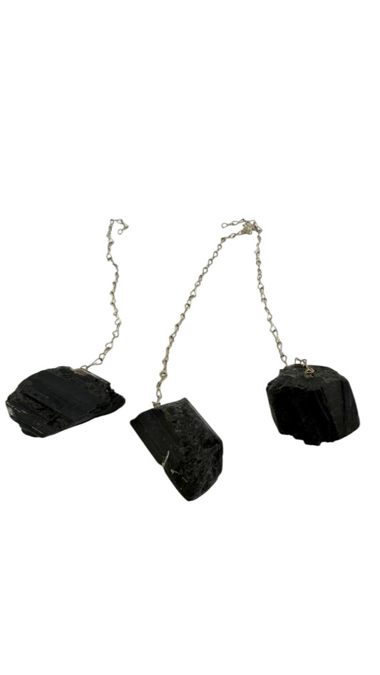 Pendolo tormalina nera grezza