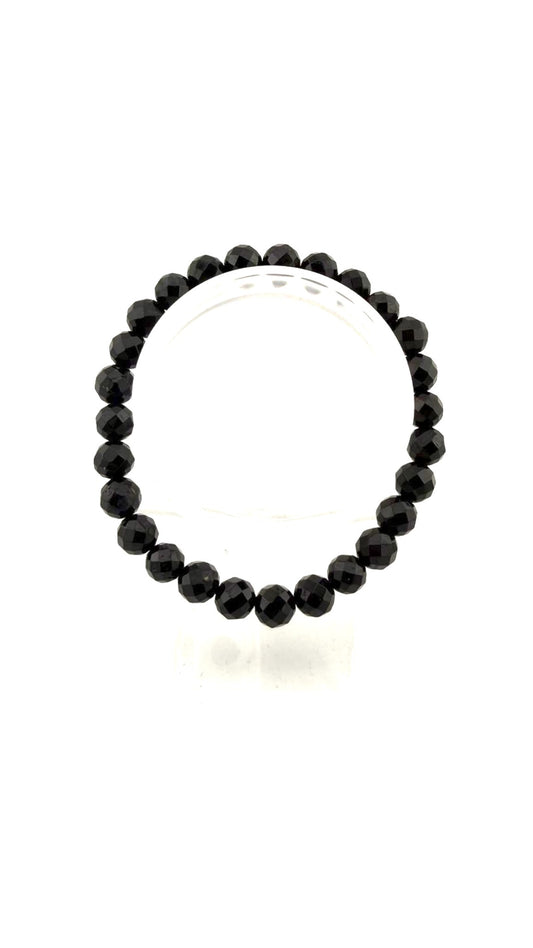 Bracciale Tormalina nera sfaccettato 8mm