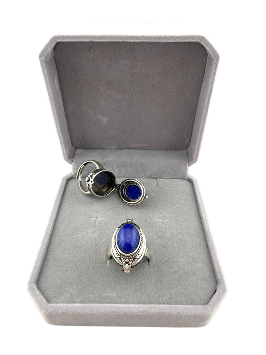 Anello lapislazzuli con contenitore
