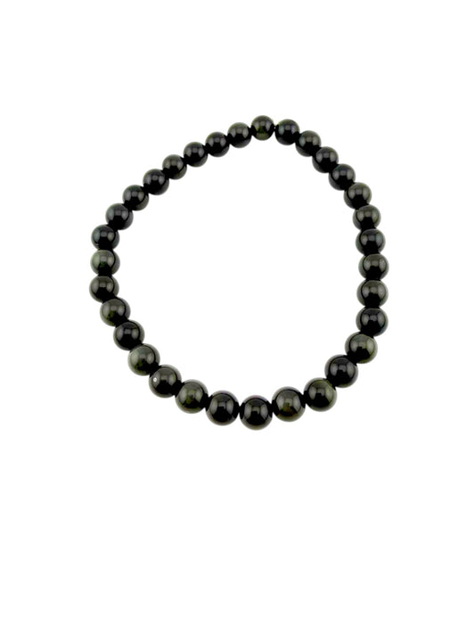 Braccialetto di perline Occhio Celeste Ossidiana 6mm
