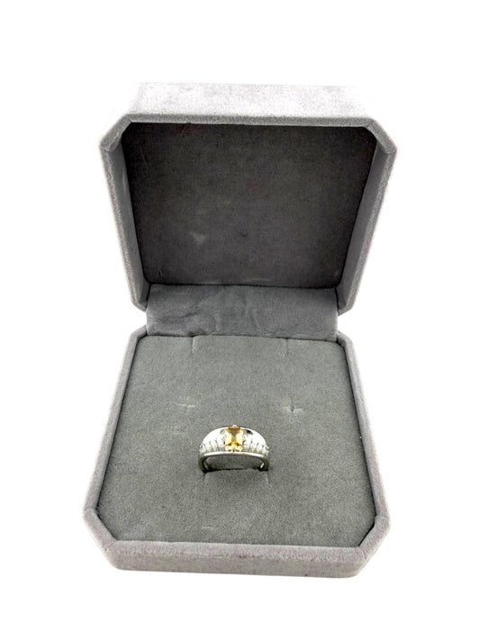 Anello fascia quarzo citrino