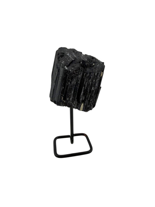 Tormalina grezza su stand