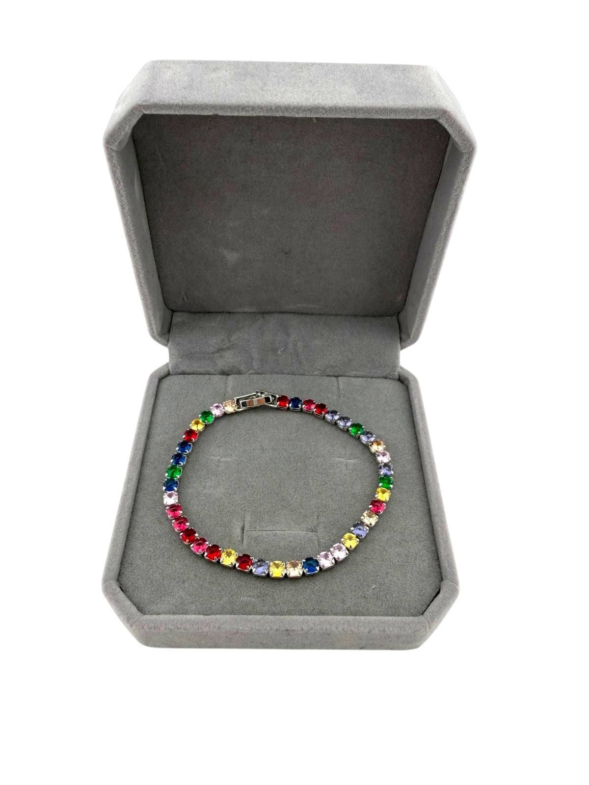 Tennis cubic zirconia placcato argento