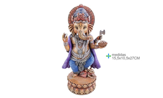 Statua di Ganesh in resina, 15,5 x 10,5 x 27 cm