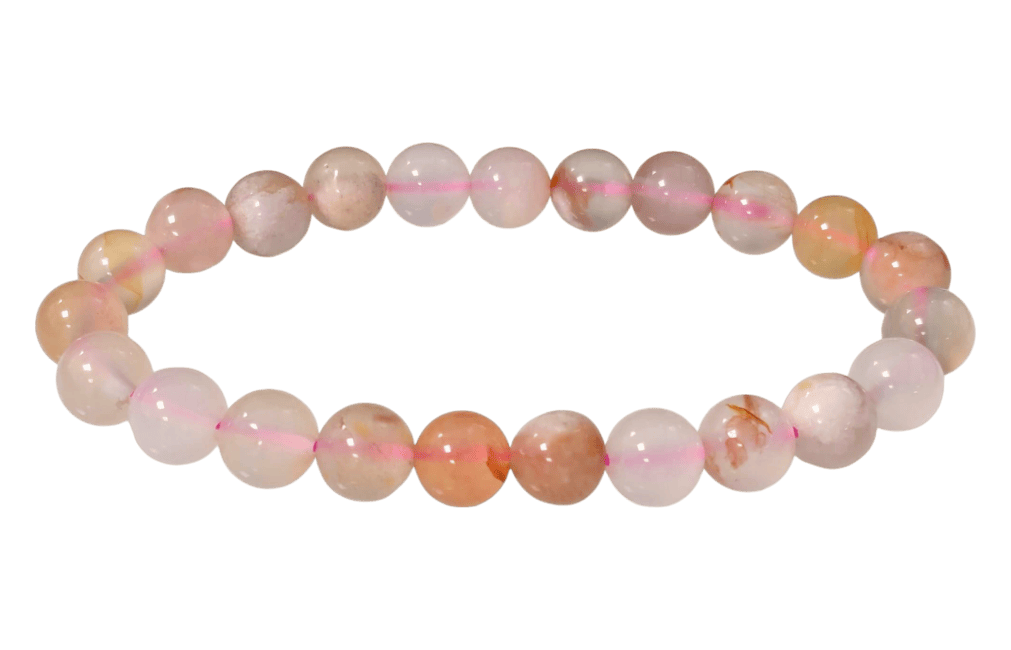 Bracciale in agata Cherry Blossom perline da 8 mm