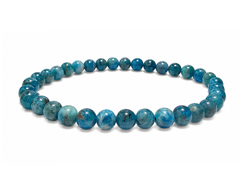 Bracciale in Apatite Blu con Perle da 6mm