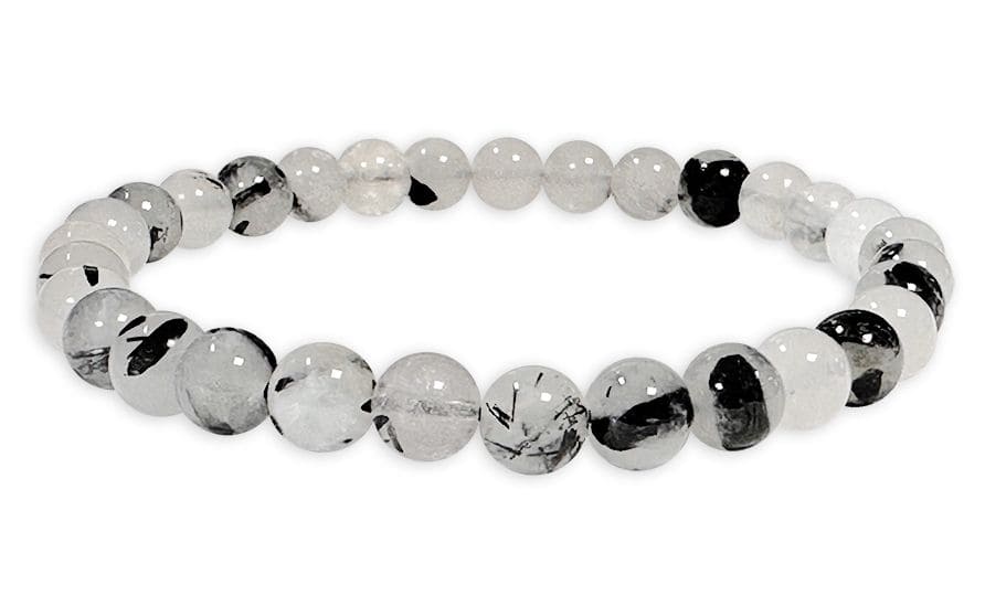 Bracciale in Cristallo di Rocca con Tormalina  perle 6-7mm