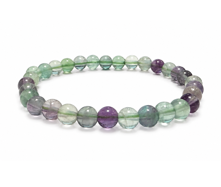 Bracciale in Fluorite Multicolore perle 6-7mm