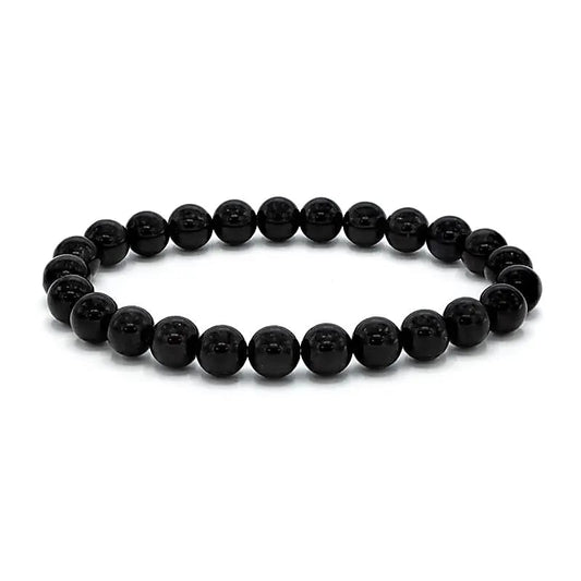 Braccialetto per polso largo in tormalina nera