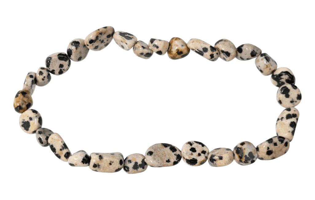 Bracciale con diaspro dalmata pietre arrotolate